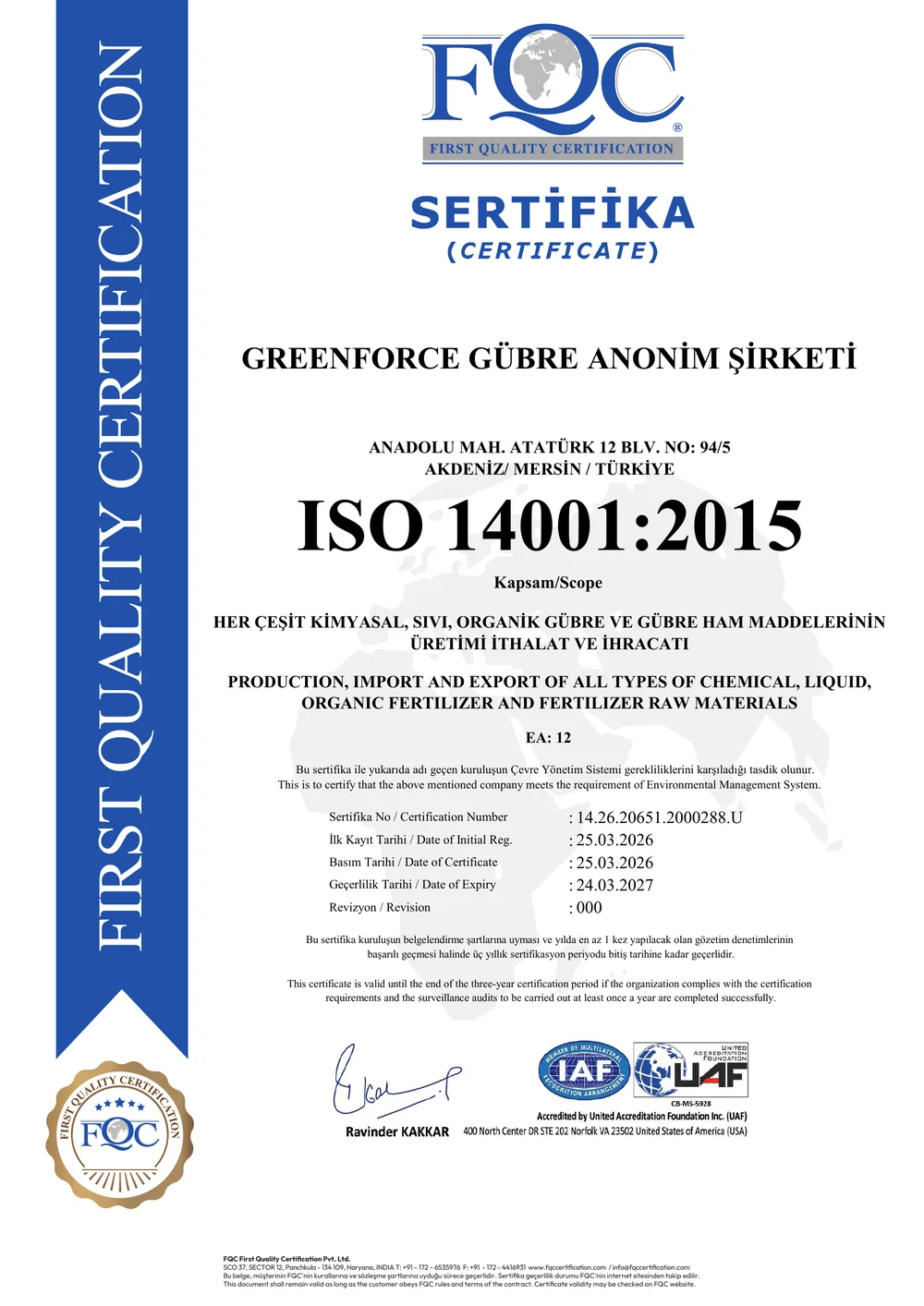 ISO 14001:2015